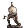 ADSEA Bronze Finish Retro Hero Sculptures Decor,King Leonidas Spartan Collectible Figurines,Greek Warrior of Sparta Statues with Spear & Shield-A 27x15x16cm(11x6x6inch) 4e6kb-001 view 1