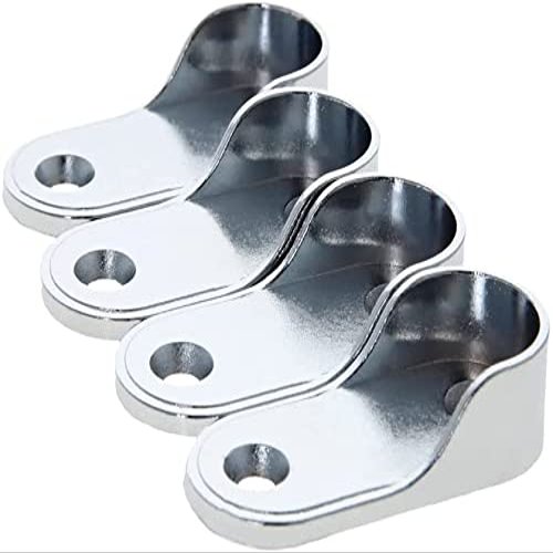 Juvielich Stainless Steel Pole Sockets Oval Closet Rod End Supports 20PCS Flanges Socket Hanging Rail Rod Holder for Wardrobe Closet 53x25.5mm