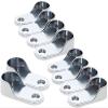 Juvielich Stainless Steel Pole Sockets Oval Closet Rod End Supports 20PCS Flanges Socket Hanging Rail Rod Holder for Wardrobe Closet 53x25.5mm view 3
