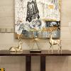 ADSEA 2PCS Christmas Reindeer Creative Couple Deer Sculptures Statues,Home Decor Collectible Figurines Wedding Gifts Office Bookself Ornaments-Gold 2 pcs Large, pbdka-001 view 2