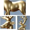 ADSEA 2PCS Christmas Reindeer Creative Couple Deer Sculptures Statues,Home Decor Collectible Figurines Wedding Gifts Office Bookself Ornaments-Gold 2 pcs Large, pbdka-001 view 3