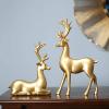 ADSEA 2PCS Christmas Reindeer Creative Couple Deer Sculptures Statues,Home Decor Collectible Figurines Wedding Gifts Office Bookself Ornaments-Gold 2 pcs Large, pbdka-001 view 4