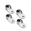 Juvielich Stainless Steel Pole Sockets Oval Closet Rod End Supports 4PCS Flanges Socket Hanging Rail Rod Holder for Wardrobe Closet 49x22mm view 1