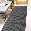 2' x 16' Runner Rugs with Rubber Backing, Indoor Outdoor Utility Carpet Runner Rugs, Stripe Gray, Can Be Used as Aisle for The RV and Boat, Laundry Room and Balcony view 1