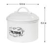SOTECH Coffee Filter Holder Storage,White Basket Enamel Filter Jar Container in Rustic Farmhouse Distressed Enamelware Design Round for Counter(Metal Coffee Filter Jar) view 3