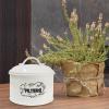 SOTECH Coffee Filter Holder Storage,White Basket Enamel Filter Jar Container in Rustic Farmhouse Distressed Enamelware Design Round for Counter(Metal Coffee Filter Jar) view 4