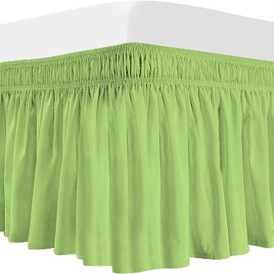 100% Egyptian Cotton Dorm Room Wrap Around Bed Skirt - College Dorm Bed Skirt -Sage, Full Size (54" x 80"+ 48" inch)