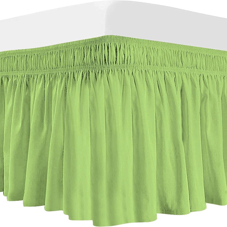 100% Egyptian Cotton Dorm Room Wrap Around Bed Skirt - College Dorm Bed Skirt -Sage, Full Size (54" x 80"+ 48" inch)