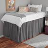 100% Egyptian Cotton Dorm Room Ruffle Bed Skirt - College Dorm Bed Skirt - Dark Grey, Full Size (54" x 80"+ 48" inch) view 1