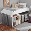 100% Egyptian Cotton Dorm Room Ruffle Bed Skirt - College Dorm Bed Skirt - Dark Grey, Full Size (54" x 80"+ 48" inch) view 3