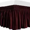 100% Egyptian Cotton Dorm Room Wrap Around Bed Skirt - College Dorm Bed Skirt -Wine, Full Size (54" x 80"+ 40" inch) view 1
