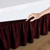 100% Egyptian Cotton Dorm Room Wrap Around Bed Skirt - College Dorm Bed Skirt -Wine, Full Size (54" x 80"+ 40" inch) view 2