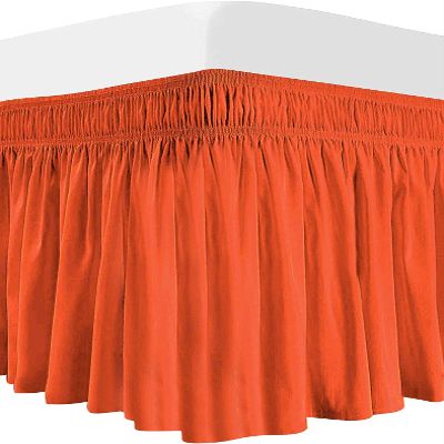100% Egyptian Cotton Dorm Room Wrap Around Bed Skirt - College Dorm Bed Skirt -Orange, Twin XL Size (39" x 80"+ 40" inch)