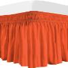 100% Egyptian Cotton Dorm Room Wrap Around Bed Skirt - College Dorm Bed Skirt -Orange, Twin XL Size (39" x 80"+ 40" inch) view 1