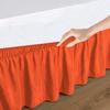 100% Egyptian Cotton Dorm Room Wrap Around Bed Skirt - College Dorm Bed Skirt -Orange, Twin XL Size (39" x 80"+ 40" inch) view 2