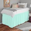 100% Egyptian Cotton Dorm Room Ruffle Bed Skirt - College Dorm Bed Skirt - Aqua Blue, Full Size (54" x 80"+ 60" inch) view 1