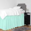 100% Egyptian Cotton Dorm Room Ruffle Bed Skirt - College Dorm Bed Skirt - Aqua Blue, Full Size (54" x 80"+ 60" inch) view 2