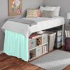 100% Egyptian Cotton Dorm Room Ruffle Bed Skirt - College Dorm Bed Skirt - Aqua Blue, Full Size (54" x 80"+ 60" inch) view 3