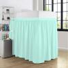 100% Egyptian Cotton Dorm Room Ruffle Bed Skirt - College Dorm Bed Skirt - Aqua Blue, Full Size (54" x 80"+ 60" inch) view 4