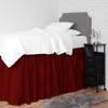 100% Egyptian Cotton Dorm Room Ruffle Bed Skirt - College Dorm Bed Skirt - Burgundy, Twin XL Size (39" x 80"+ 48" inch) view 2