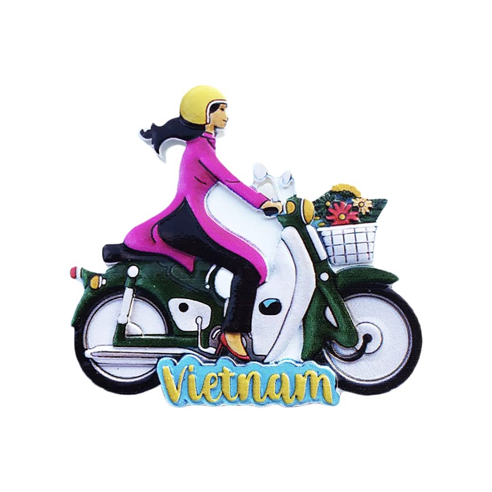 Vietnam 3D Girl Fridge Magnet Souvenir Gift,Handmade Home & Kitchen Decoration Vietnam Refrigerator Magnet Collection