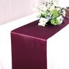 10 Pack Satin Table Runner 12 x 108 Inch Long Bright Silk Smooth Fabric Table Runners for Wedding, Birthday Parties, Banquets Decorations - Burgundy view 1