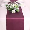 10 Pack Satin Table Runner 12 x 108 Inch Long Bright Silk Smooth Fabric Table Runners for Wedding, Birthday Parties, Banquets Decorations - Burgundy view 2