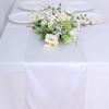 10 Pack Satin Table Runner 12 x 108 Inch Long Bright Silk Smooth Fabric Table Runners for Wedding, Birthday Parties, Banquets Decorations - White view 2