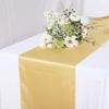 10 Pack Satin Table Runner 12 x 108 Inch Long Bright Silk Smooth Fabric Table Runners for Wedding, Birthday Parties, Banquets Decorations - Champagne view 1