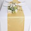 10 Pack Satin Table Runner 12 x 108 Inch Long Bright Silk Smooth Fabric Table Runners for Wedding, Birthday Parties, Banquets Decorations - Champagne view 2
