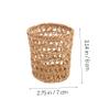 HEALLILY Rattan Bottle Sleeve 3pcs Handwoven Drink Holder Glass Water Bottle Cover for Home Office - Khaki, Straw, Round view 2