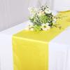 10 Pack Satin Table Runner 12 x 108 Inch Long Bright Silk Smooth Fabric Table Runners for Wedding, Birthday Parties, Banquets Decorations - Yellow view 1