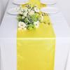 10 Pack Satin Table Runner 12 x 108 Inch Long Bright Silk Smooth Fabric Table Runners for Wedding, Birthday Parties, Banquets Decorations - Yellow view 2