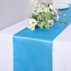 10 Pack Satin Table Runner 12 x 108 Inch Long Bright Silk Smooth Fabric Table Runners for Wedding, Birthday Parties, Banquets Decorations - Lake Blue view 1