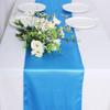 10 Pack Satin Table Runner 12 x 108 Inch Long Bright Silk Smooth Fabric Table Runners for Wedding, Birthday Parties, Banquets Decorations - Lake Blue view 2