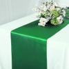10 Pack Satin Table Runner 12 x 108 Inch Long Bright Silk Smooth Fabric Table Runners for Wedding, Birthday Parties, Banquets Decorations - Green view 1