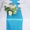 10 Pack Satin Table Runner 12 x 108 Inch Long Bright Silk Smooth Fabric Table Runners for Wedding, Birthday Parties, Banquets Decorations - Turquoise view 2