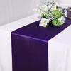 10 Pack Satin Table Runner 12 x 108 Inch Long Bright Silk Smooth Fabric Table Runners for Wedding, Birthday Parties, Banquets Decorations - Purple view 1