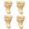 NWB Set of 4 Wood Carved Furniture Legs,4" 5'6"7" Unfinished Bun Feet Replacement Sofa Cabinet Legs Couch Chair Ottoman Loveseat Coffee Table Cabinet view 1