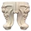 NWB Set of 4 Wood Carved Furniture Legs,4" 5'6"7" Unfinished Bun Feet Replacement Sofa Cabinet Legs Couch Chair Ottoman Loveseat Coffee Table Cabinet view 3