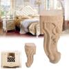 NWB Set of 4 Wood Carved Furniture Legs,4" 5'6"7" Unfinished Bun Feet Replacement Sofa Cabinet Legs Couch Chair Ottoman Loveseat Coffee Table Cabinet view 4