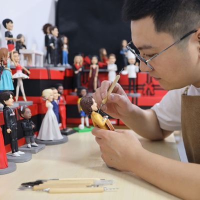 Chinese Folk Art Full Custom Bobblehead Personalized Figurine Mini Me Doll Sculpted by Tiktok Famous Clay Artist Jerry