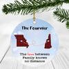 Custom Ornament Long Distance Two State Map Missouri New Hampshire - Personalized Ornament Family The Fournier Ornament 3" Plastic Circle view 1
