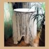 HUALEMEI Wedding Dinning Decoration,Polyester Lace Table Cover,White Lace Tablecloth,for Birthday Parties,Tulle Floral Mesh Fabric,Washable Soft Fabric A 145x200cm(57x79inch) view 3