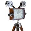 Antique Vibes Victorian Floor Projector Clock On Wooden Tripod Stand Room Corner Decorative Reel Camera Clock Birthday view 3
