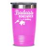 Funny Housewarming Tumbler for First Time or New Home Owners Badass Homeowner Adulting Travel Mug 20 or 30 oz Powder Coated Stainless Steel Insulated view 1