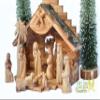 Wooden Nativity Set for Christmas Made of Olive Wood in The Holy Land - 12 Piece Nativity Scene with Music Box - Christmas Decoration view 3