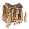 12 Piece Olive Wood Nativity Set, Nativity Scene Carved Inside of a Solid Piece of Olive Wood Branch, Christmas Nativity Manger Scene view 1