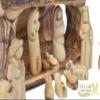 12 Piece Olive Wood Nativity Set, Nativity Scene Carved Inside of a Solid Piece of Olive Wood Branch, Christmas Nativity Manger Scene view 4