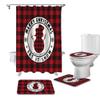 4PCS Bathroom Mat Sets, Merry Christmas Let It Snow Buffalo Plaid Red and Black Snowman Bathroom Decor Shower Curtain Rugs Bath Mat Non-Slip Toilet Seat Cover Bathroom Mat view 1